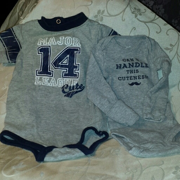 okie dokie Other - 3/$12 💚 Set of 2 baby boy onsies, newborn